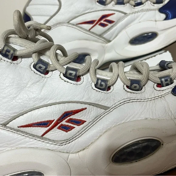 Reebok Question Mid White Pearlized Blue Toe - Allen Iverson - Size 11 GX0227 - Picture 3 of 15